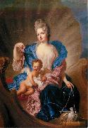 Francois de Troy Portrait of Countess of Cosel with son as Cupido. France oil painting artist